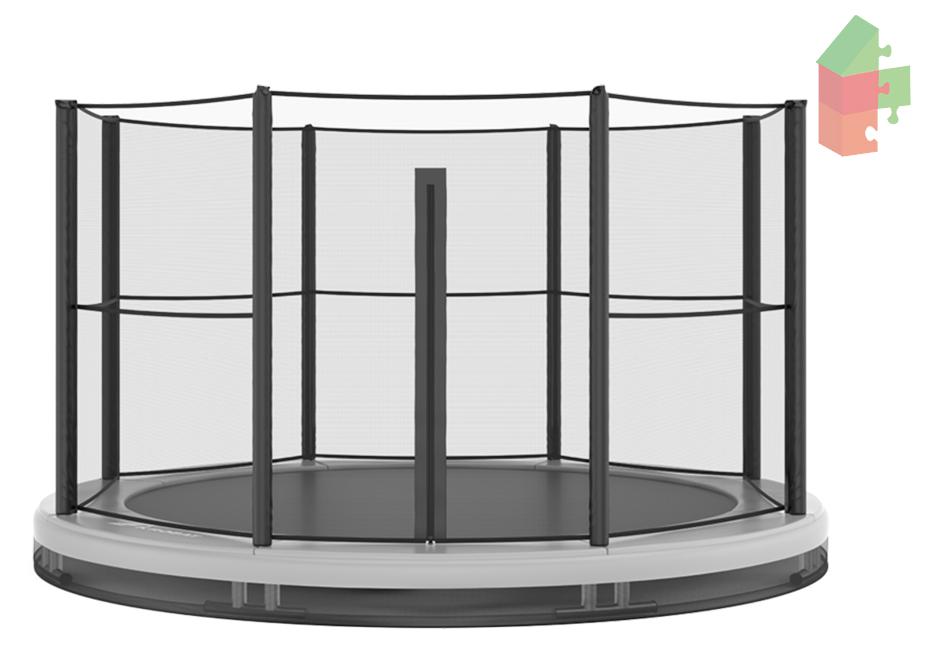 Runder Trampolin für den Garten, 244 cm Durchmesser, mit Sicherheitsnetz - Akrobat Orbit