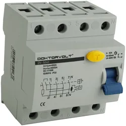 Fehlerstromschutzschalter 4P 40A 30mA Typ A FI-Schalter Doktorvolt DV-5040