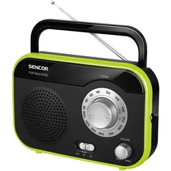 Sencor Funkempfänger 21x13,9x5,3cm SRD210 (AM, FM), Radio, Schwarz, Grün, Silber