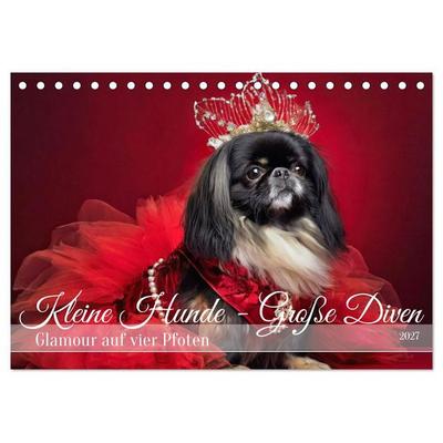 Kleine Hunde - Große Diven (Tischkalender 2027 DIN A5 quer), CALVENDO Monatskalender