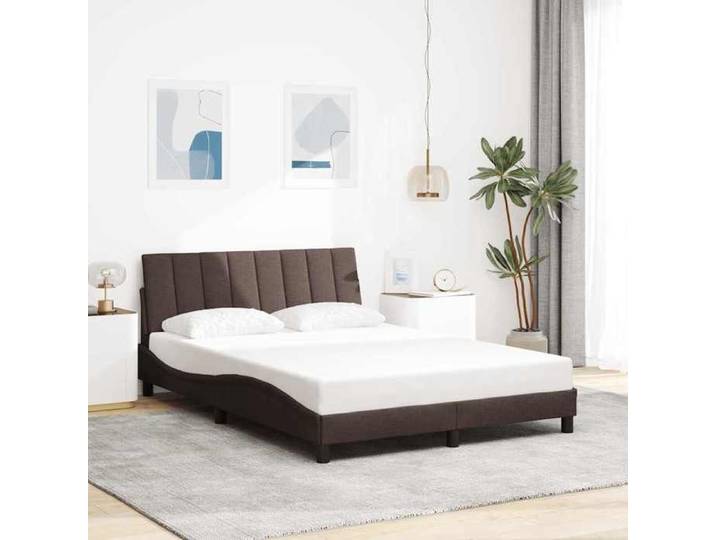 UU NEW*Lit Adulte Double - Cadre de lit - marron foncé - 120x200 cm tissu CHY2747796