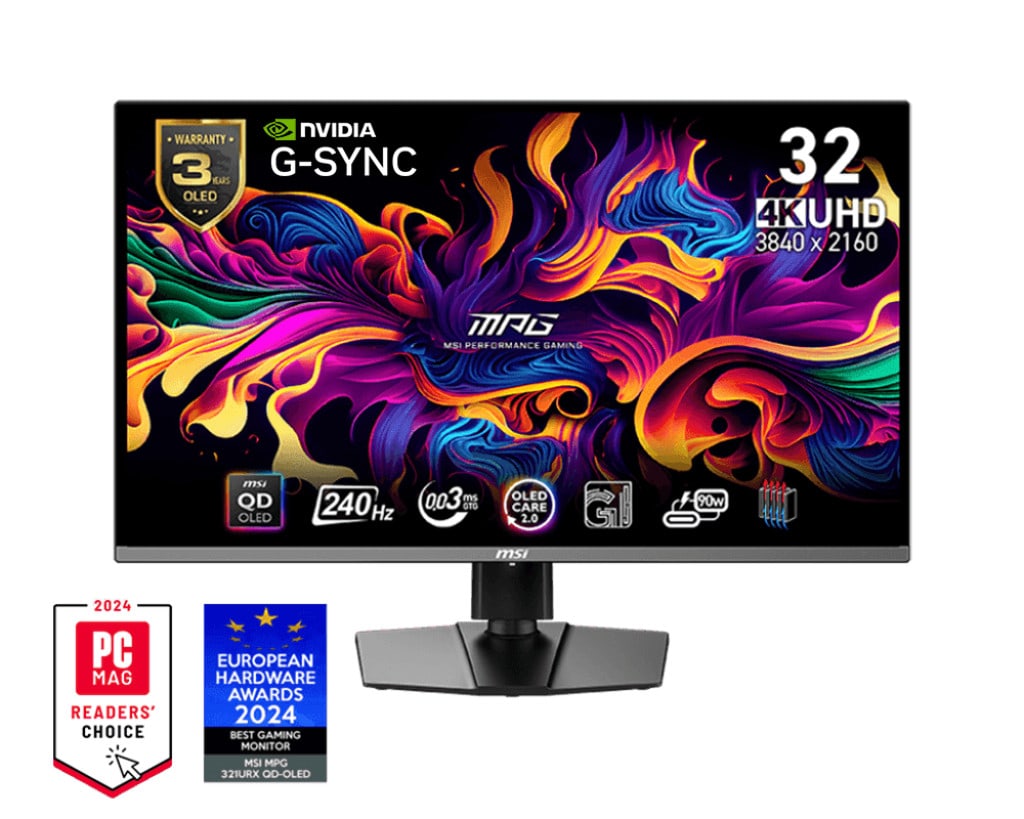MSI MPG 321URXDE QD-OLED 32 Zoll 4K (UHD) QD-OLED 16:9 240 Hz Monitor 9S6-3DD29A-006
