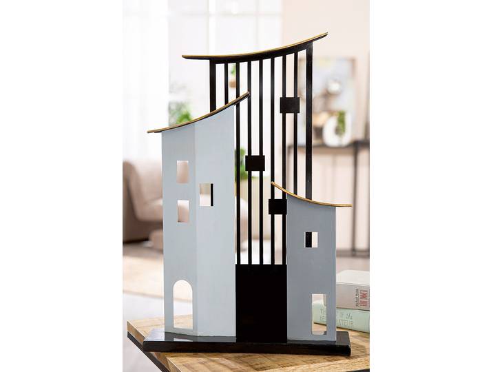 Standrelief Haus Metropolitan 31 x 47 x 8cm Schwarz/Grau