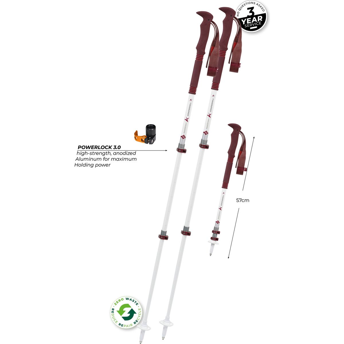 Komperdell Tramontana Ti white/ malbec (55) 1742359-55-Tele