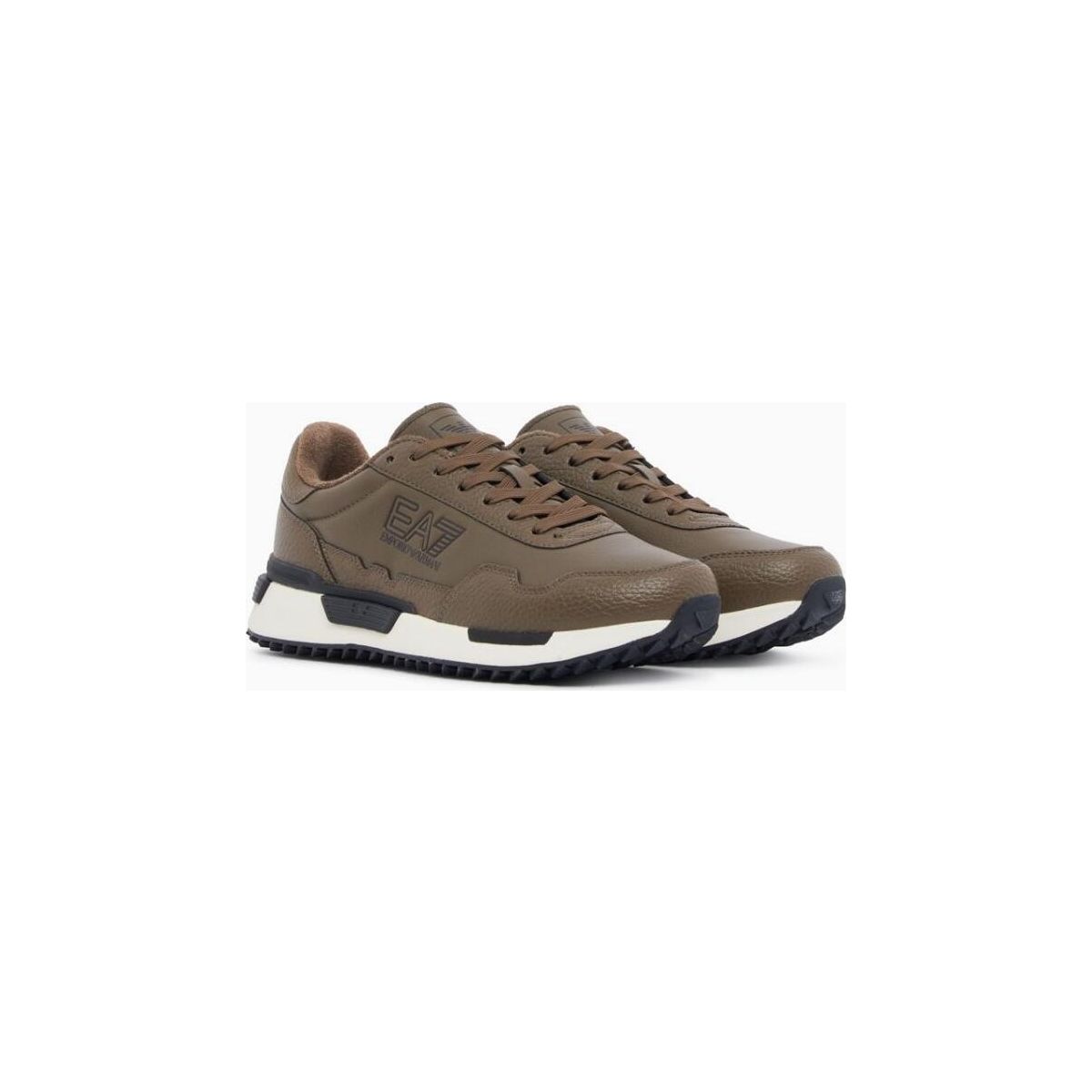 EA7 Sneaker Vintage Running Mini Tumbled PU Aushan+deer Embossed PU Aushan teak+black+off white (M7280) 9.5 7X000873 AF28088-M7280-9.5