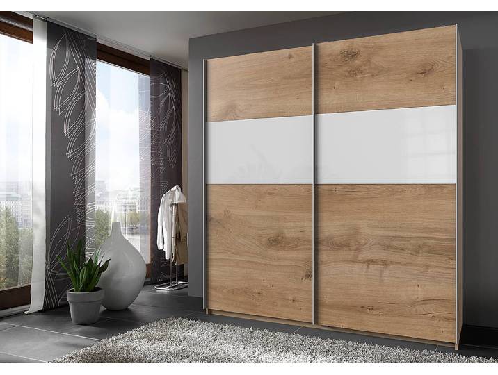 Schwebetürenschrank Bramfeld 1 135cm Braun/Eiche Dekor/Weiß