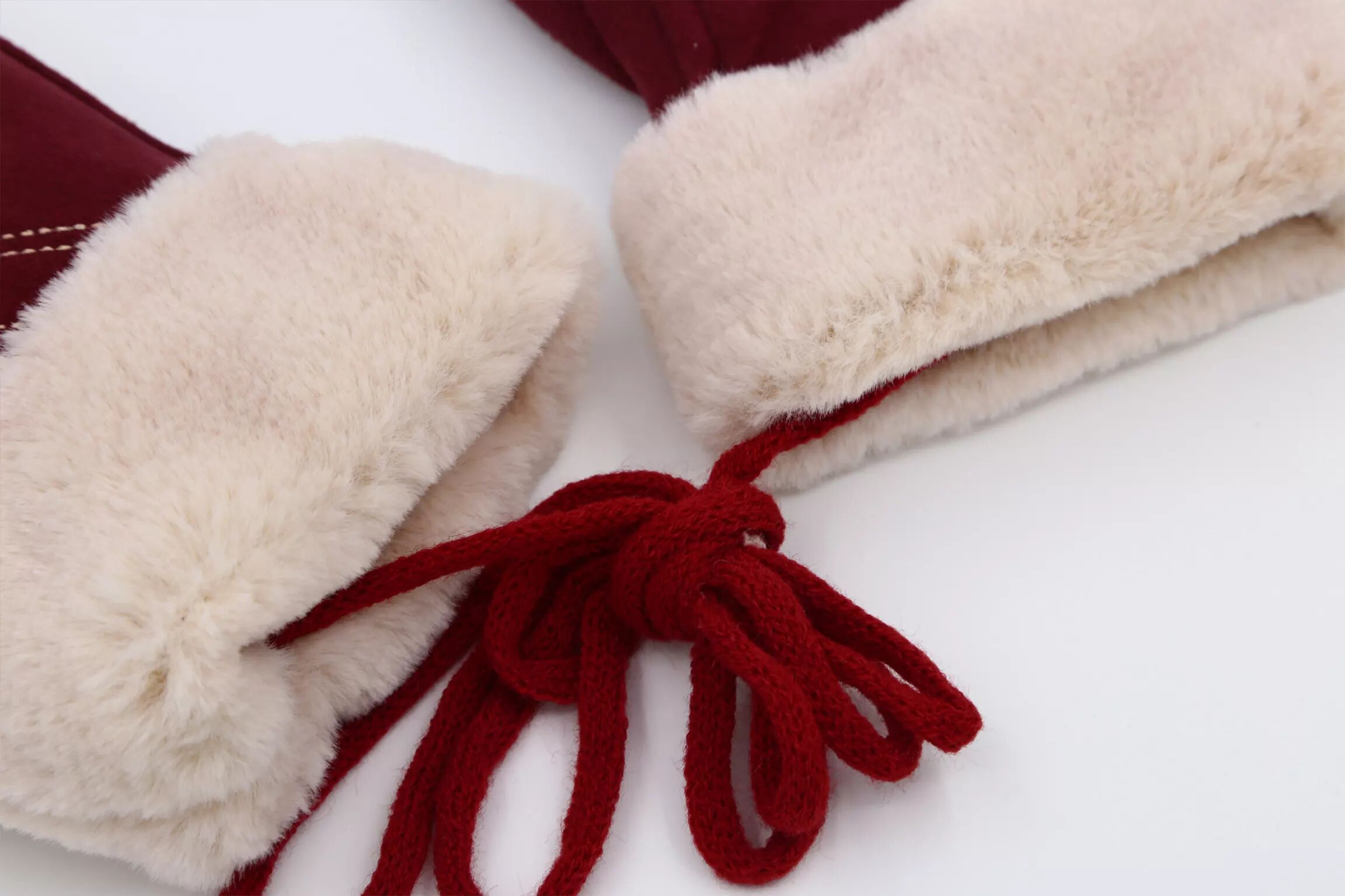 INF Warme Winterhandschuhe aus Wildlederimitat für Kinder, Burgunderrot