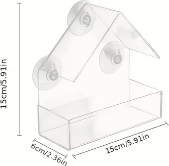 Inspire Curations ClearView Acrylic Window Bird Feeder For Backyard Bird Watching transparent 1pcs