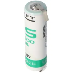 SAFT LS14500CNR Lithium Batterie mit U-Form Lötfahnen