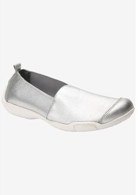 Women's Caruso Flats And Slip Ons by Ros Hommerson in Silver Stretch (Size 8 M)
