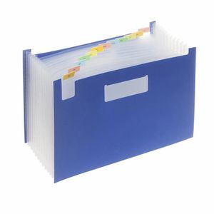 Foldersys Fächermappe 70036-47, A4, blau, aus Kunststoff, Boden dehnbar, 12 Fächer