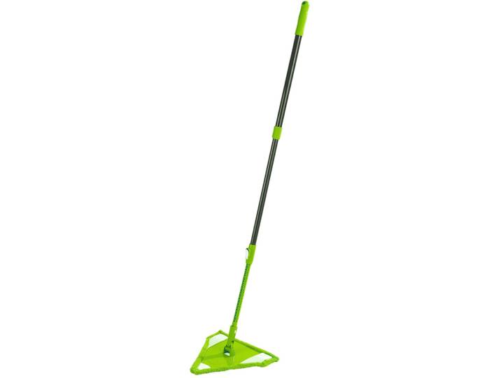 Bodenwischer-Set MAXIMEX Modell Triangel , grün (apfelgrün, schwarz), B:28cm L:160cm, Kunststoff, Reinigungs-Sets, Bodenwischer-Set, flacher Wischmopp, Mikrofaser, zur Reinigung von Ecken & Nischen