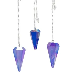 Six Sided Pendulum - Aurora Crystal Blue - 4cm
