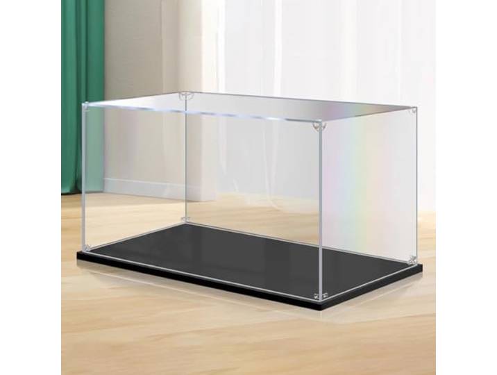 Acryl Vitrine Transparente Vitrine aus Acryl, Aufbewahrungsbehälter aus Kunststoff für Sammlerstücke Auf Dem Schreibtisch, Stapelbarer, Staubdichter Schrank-Organizer für Die Inneneinrichtung(60x50x50