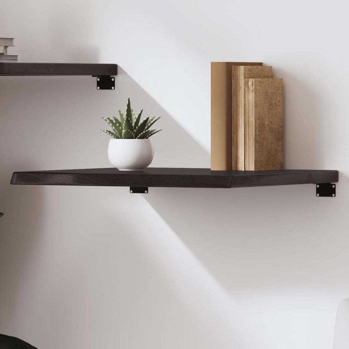 Wandplank Massief Eiken - Donkerbruin - B/D/H: 60 x 50 cm