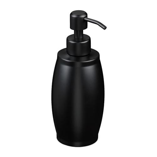 Relaxdays Zeeppompje zwart rvs 350 ml navulbaar en vrijstaand