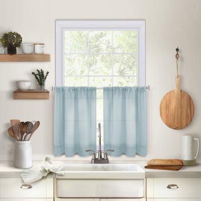 Threadmade Maison Pintuck Kitchen Window Tiers, Set of 2