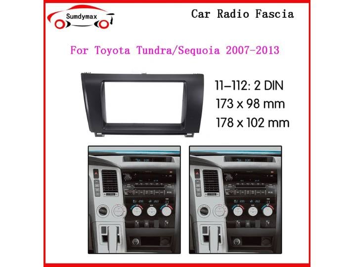 Fascia d'autoradio 2din pour TOYOTA Tundra Sequoia 2007 – 2013, Kit de cadre de montage de panneau de tableau de bord stéréo automatique, support de Console centrale