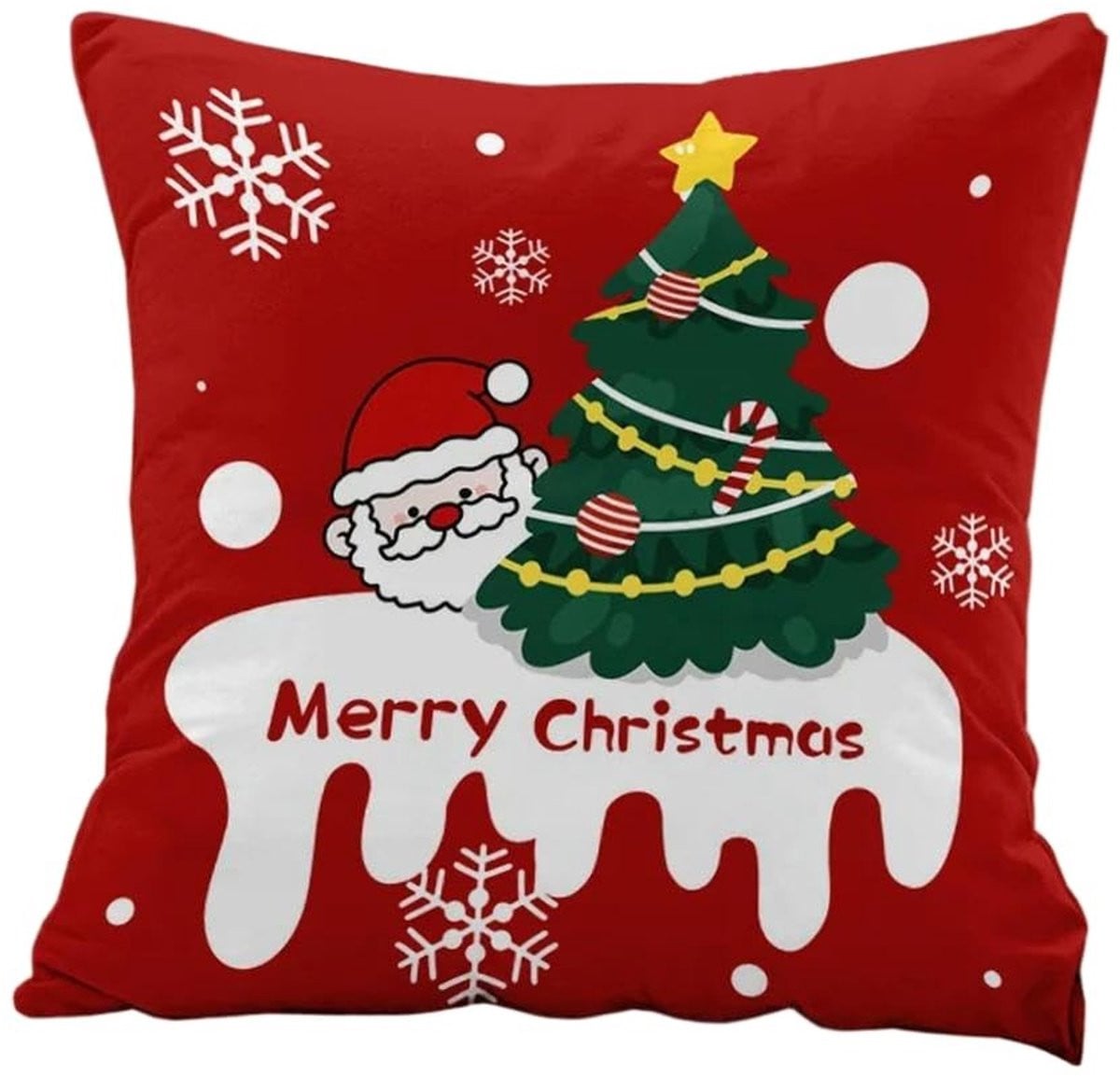 Ultrazacht rood kerstkussen van polyester voor volwassenen