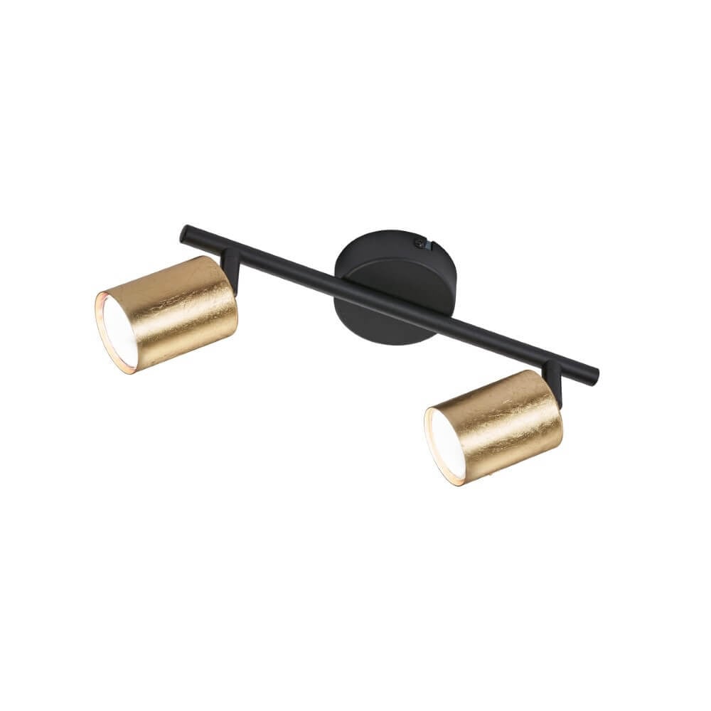 Fischer & Honsel Vano Moderne Plafondlamp 2-lichts in Goud/Messing en Zwart met LED GU10