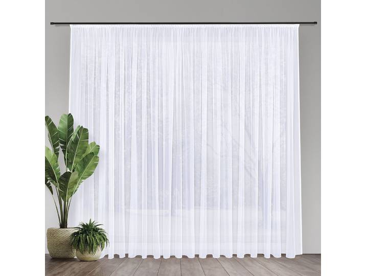 Gardine GERSTER Laura Gr. 9, weiß, B:600cm H:245cm, Voile, Polyester, Gardinen, Gardine, Elegante Voile Grundware