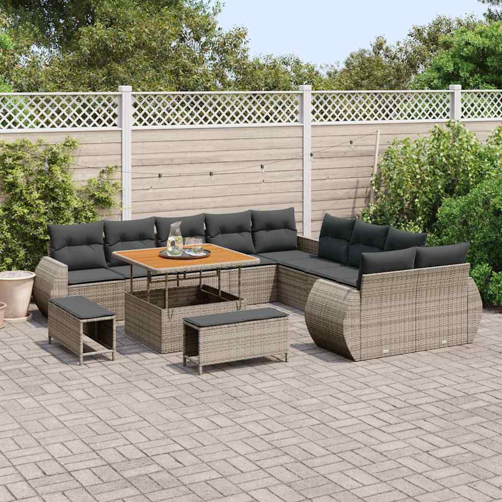 vidaXL Ensemble de canapé de jardin 13 pc 13 place Gris