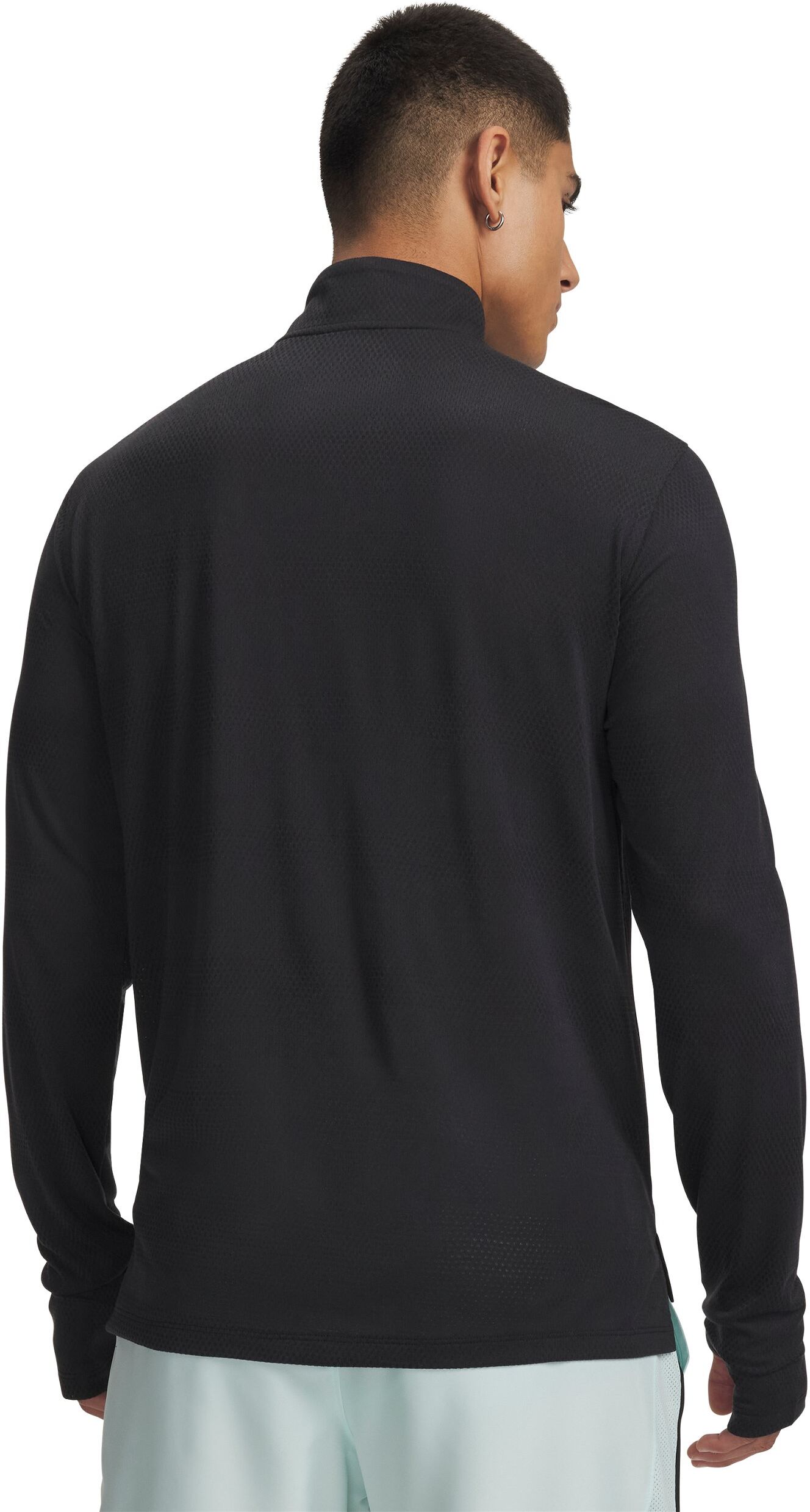 Laufshirt UNDER ARMOUR "UA VELOCITI 1/4 ZIP", Herren, Gr. XL, schwarz (schwarz, reflective), Trikot, Obermaterial: 100% Polyester, Jacquardmuster, unifarben, Basic hüftbedeckend, Rundhals, mit Daumenlöchern, Shirts Laufshirt, mit Stehkragen, atmungsaktiv,