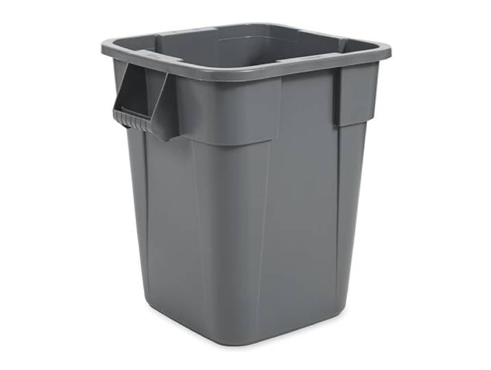 Rubbermaid Commercial Products BRUTE Quadratischer Mülleimer 151L Grau – Robuster Kunststoffbehälter ohne Deckel, stapelbar, für Gastronomie, Lager, Werkstatt und Büro – FG353600GRAY