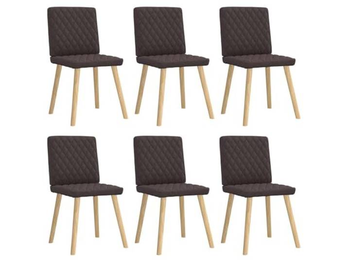 6 Esszimmerstühle aus dunkelbraunem Stoff, mit Metallrahmen Schaumstoffgepolsterte Sitze, weicher Polyesterbezug, vielseitig einsetzbar, elegante Verarbeitung