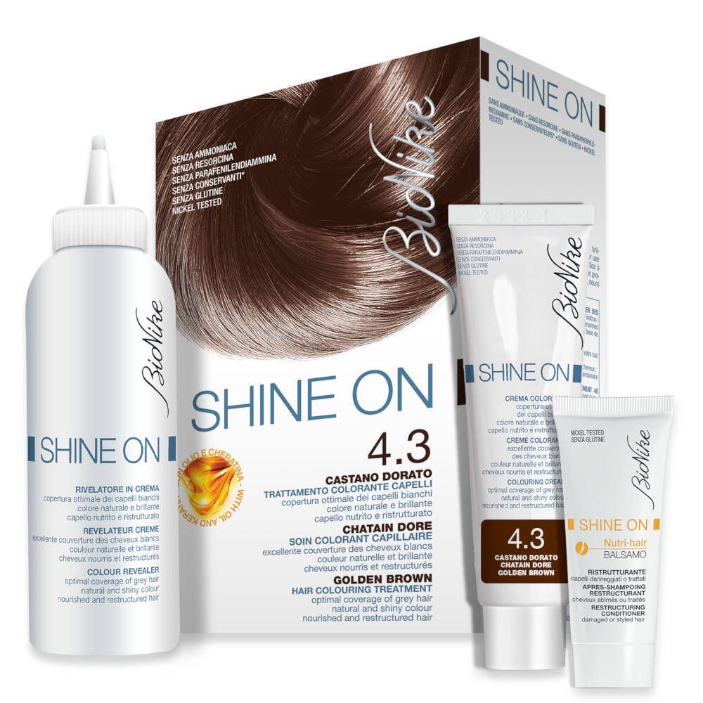 Bionike Shine On Haarverf en Verzorging 4.3 Goudbruin 1 St Kombipackung