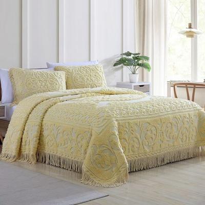 Beatrice Home Fashions/Bed Chenille Medallion Bedspread, King, Yellow