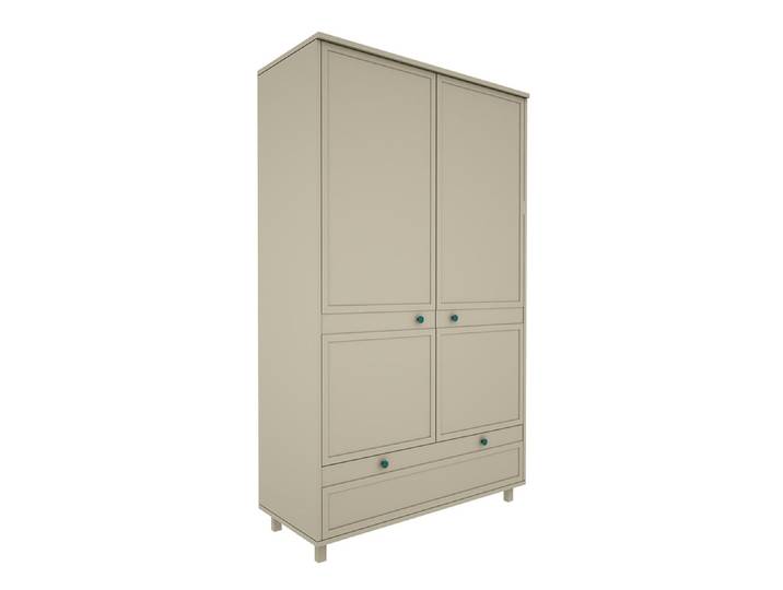 Armoire 2 portes 1 tiroir Wood Luck Gabriel - Vert Eucalyptus