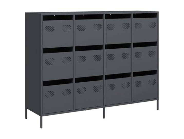 Kaorsrow Sideboard Anthrazit 135x39x103,5 cm Metall Kommode Robuster Schubladenschrank aus Stahl mit 12 Schubladen für viel Stauraum im Wohnzimmer, Flur oder Büro.