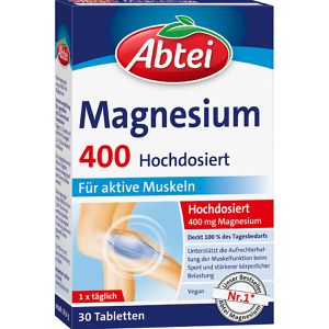 Abtei Magnesium 30 Tabletten, Magnesiumoxid, hochdosiert, 400 mg