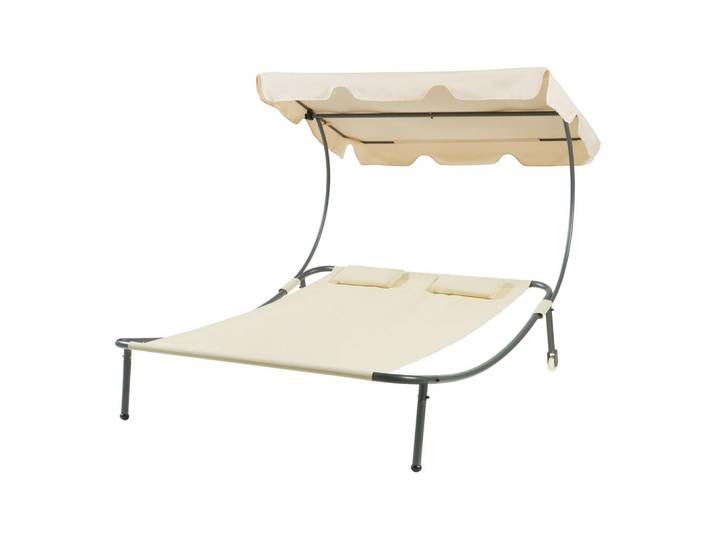 casa.pro Doppelliege Avigliano, Beige, Metall, 200x146x173 cm, Gartenmöbel, Gartenliegen