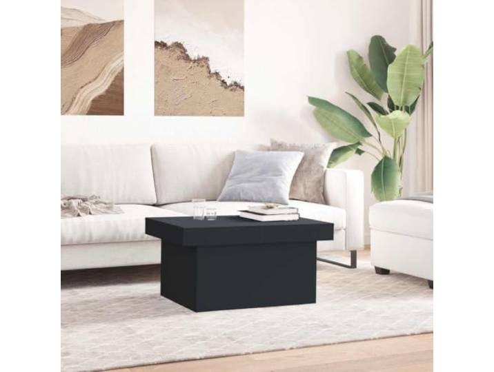 KTHLBRH Couchtisch, Schwarz, 100 x 55 x 40 cm, aus mehrschichtigem Holz Versteckter Platz unter der Ebene, großer Behälter, glatte Oberfläche, feuchtigkeitsbeständig