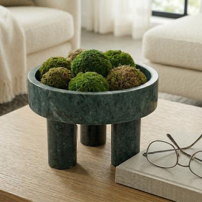 Sagebrook Home "Marble 3-Footed Decorative Bowl - Green, 9"" - 9.0"""