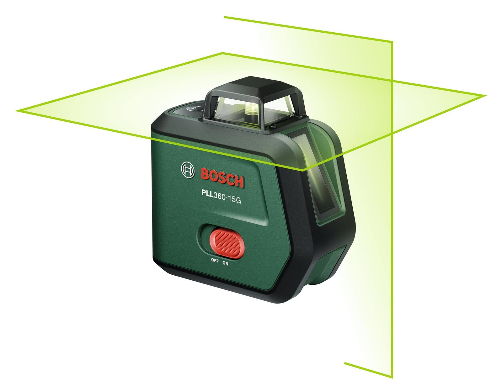 Bosch PLL360-15G kruislijnlaser inclusief 1 x BA 3.6V 2.0Ah accu en tas