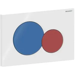 Geberit Sigma 01 Round Betätigungsplatte 115770LB5 weiss, Tasten blau/rot, für 2-Mengen-Spülung