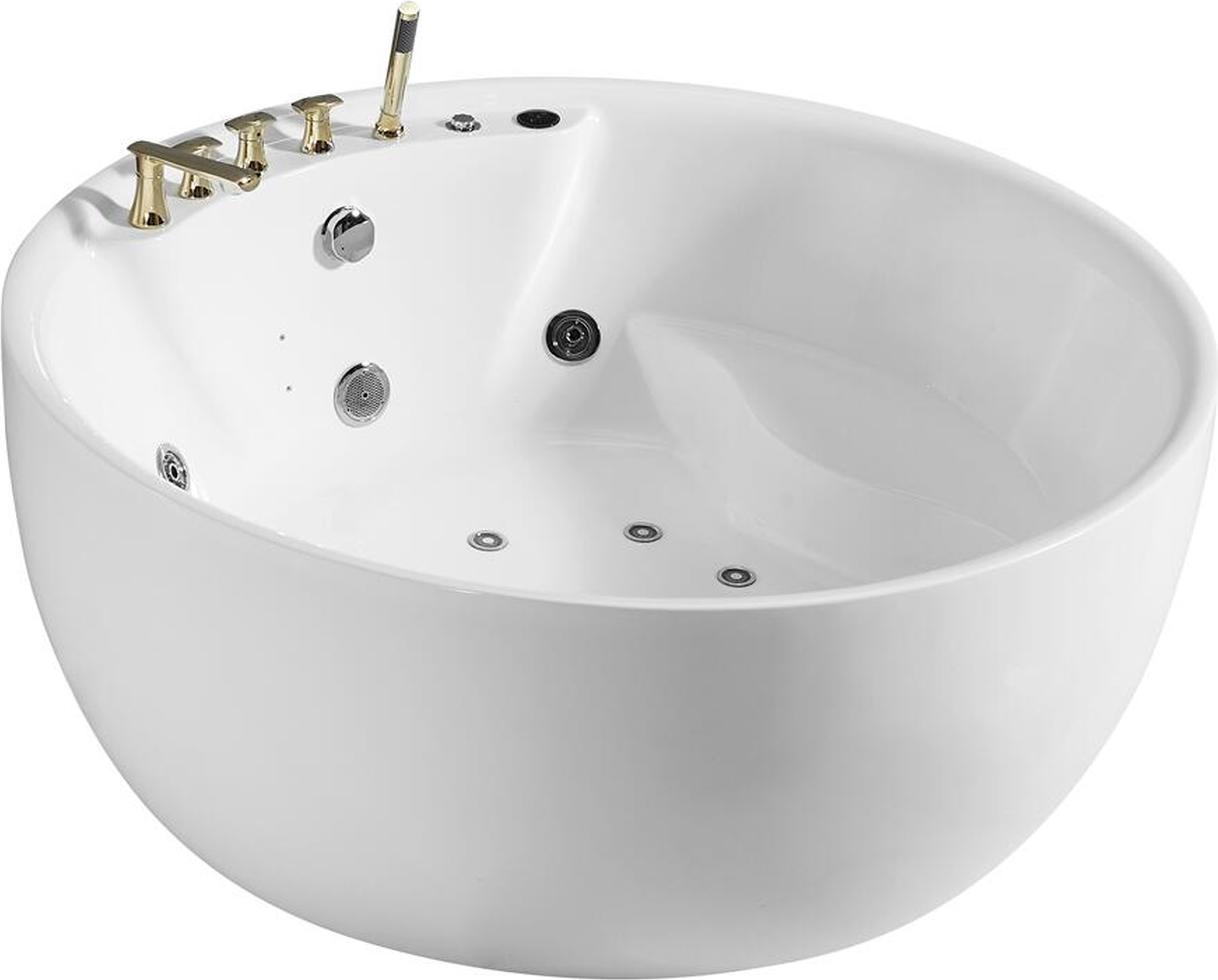 Runde Badewanne Whirlpool Wannen LED Sprudel Wanne Massage Design Wellness