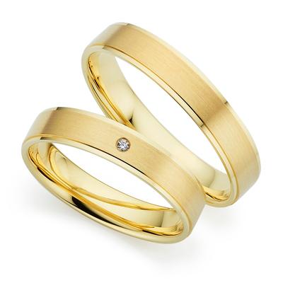 Trauring PHÖNIX "Schmuck Partnerring Ehering Verlobungsring Freundschaftsring" Gr. 65, gelbgoldfarben, Fingerringe, Damen, 65, ohne Brillant, Silber 925 (Sterlingsilber), 4mm, Trauring, Made in Germany - wahlweise mit oder ohne Brillant