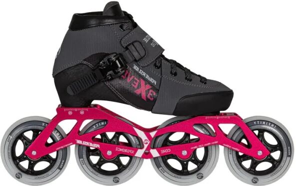 Inline Speed Skates Powerslide Triple X Evo (Hot Pink - 2-4.5)  - Black;Pink - Size: 2-4.5 UK