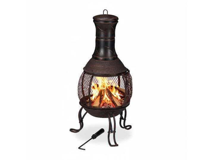 Relaxdays Brasero mexicain rouge-bronze jardin