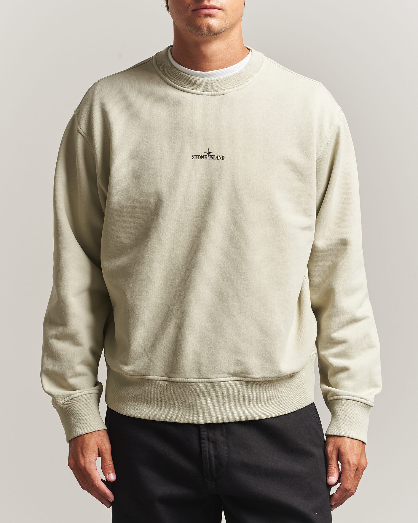 Stone Island Cotton Fleece Blurred Compas Print Sweatshirt Sand men M Beige