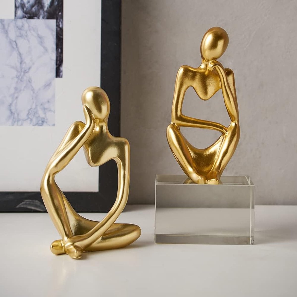 Wit Abstract Hars Standbeeld Modern Design Ornament voor op Tafel