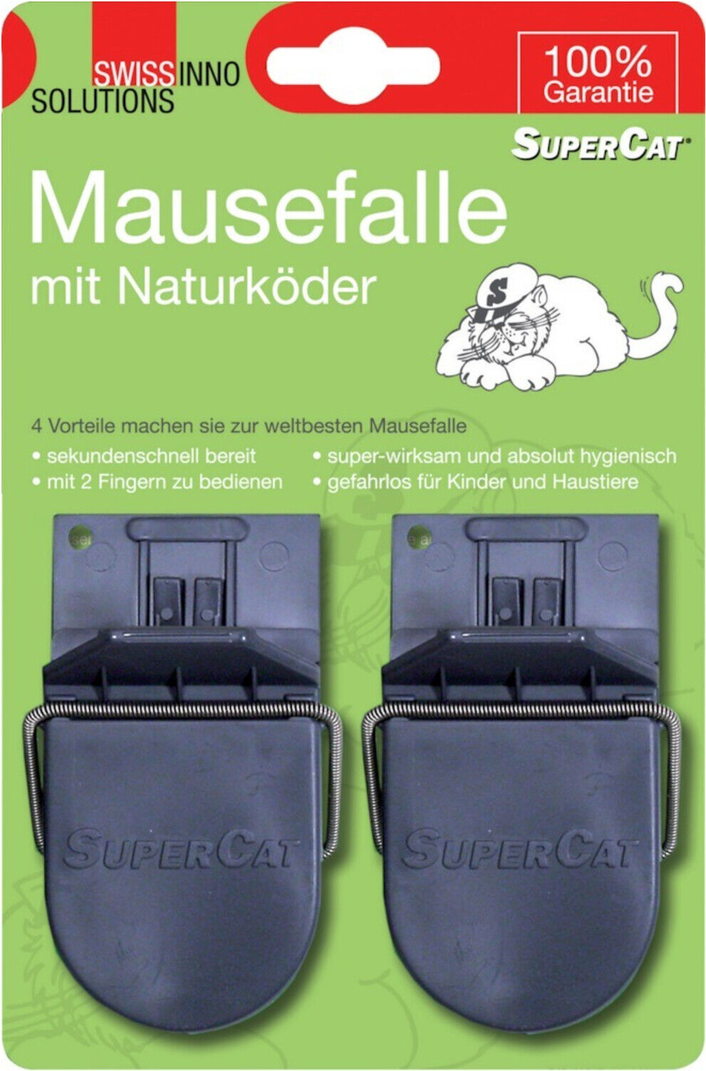 SWISSINNO Mausefalle Supercat 2er inkl. Köder Solution (1 000 018)