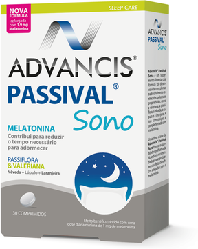 Advancis Suplemento Alimentar Melatonina Passival Sono 30 comprimidos