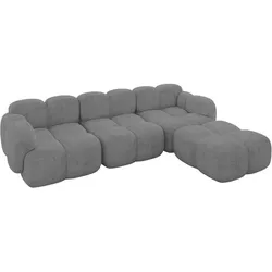 ECKSOFA modulares Sofa Rechts Miko-L2 302x205x75 Grau Velours