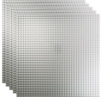 Fasade FASÄDE Square Decorative Vinyl 2ft x 2ft Lay in Ceiling Panel in Brushed Aluminum (5 Pack)