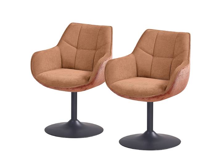 Chaise à accoudoirs pivotante GONORI x2 62 x 86 x 64cm Orange/Rouge rouille